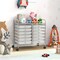 Rolling Organizer Cart with 12 Plastic Drawers Lockable Casters and Metal Frame for Craft and School Supplies